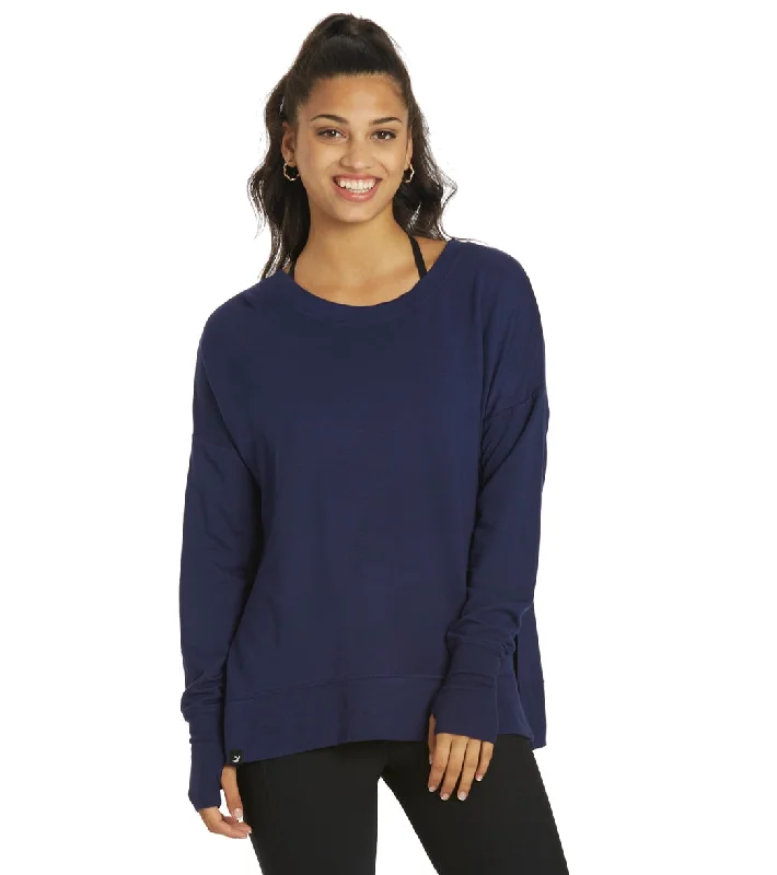 Women's Clothes And Apparel The Latest Trends Glyder Lounge Long Sleeve Tee Indigo