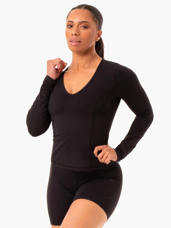 High-Fashion Women's Clothing Must-Have Style Discounts NKD Align Long Sleeve Training Top - Black