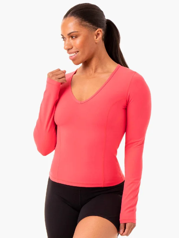 Comfortable Women's Clothing Save Big NKD Align Long Sleeve Training Top - Watermelon