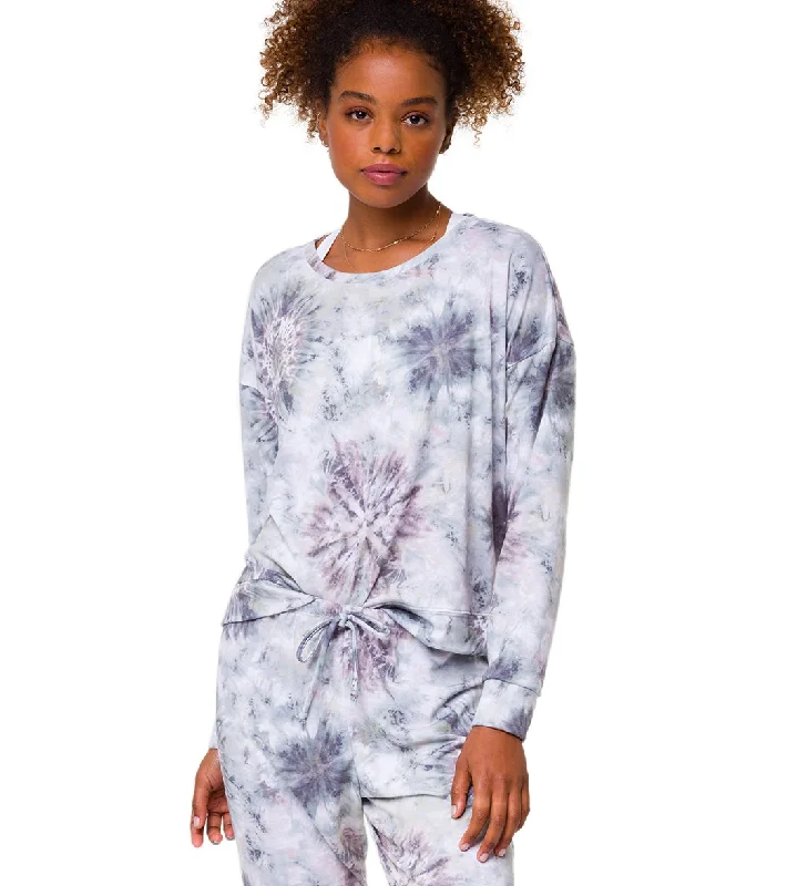 Women's Comfortable Lounge Outfit Athleisure Style Sale Onzie High Low After Yoga Sweatshirt Cobain Tie Dye