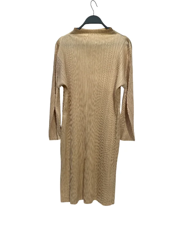 Women's Active Outfit For Fitness Evening Elegance PLEATS PLEASE ISSEY MIYAKE/LS Dress/3/Beige/Polyester/PP11-JT163