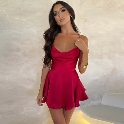 Women's Athletic Clothes Contemporary Casual Deals Backless Satin Dress