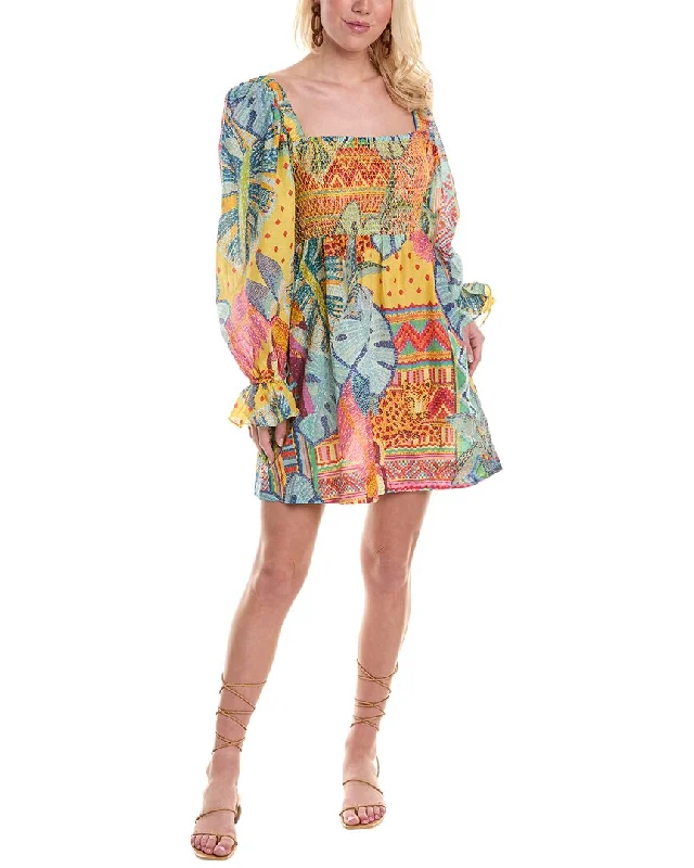 Women's Romantic Outfit Classy Style Discounts FARM Rio Summer Tapestry Mini Dress