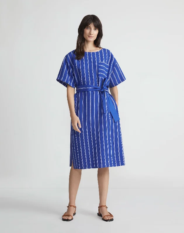 Women's Trendy Attire Latest Trends Harbor Stripe Linen Popover Dress