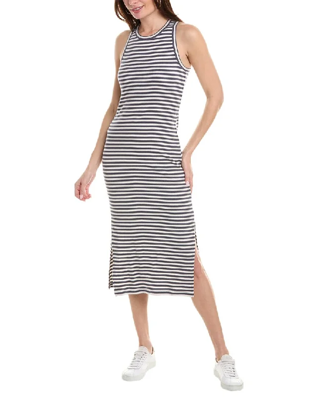 Women's Cozy Winter Attire Evening Elegance Splendid Benson Stripe Midi Dress