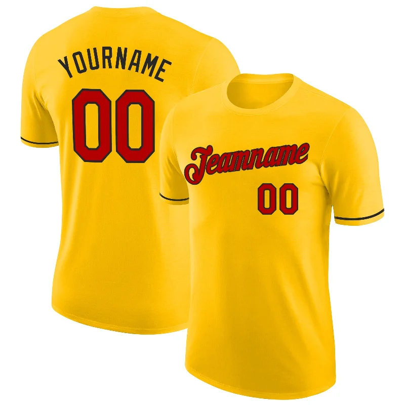 Urban-Inspired Unisex Fashion Trends Fashionable Comfort Promotions Custom Yellow Red-Black Performance T-Shirt