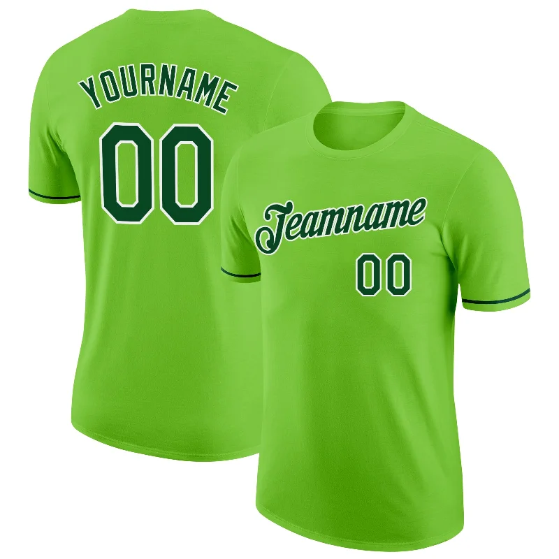 Unisex Casual Fashion Trends Latest Trends Custom Neon Green Green-White Performance T-Shirt