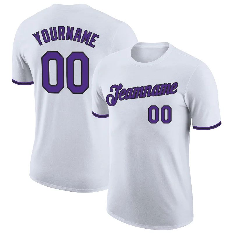 Sustainable Gender-Neutral Apparel Flash Sale, Don'T Miss Custom White Purple-Black Performance T-Shirt