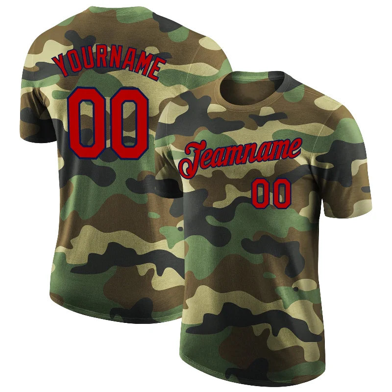 Gender-Neutral Trendy Clothing Styles Style Breakthroughs Custom Camo Red-Navy Performance Salute To Service T-Shirt