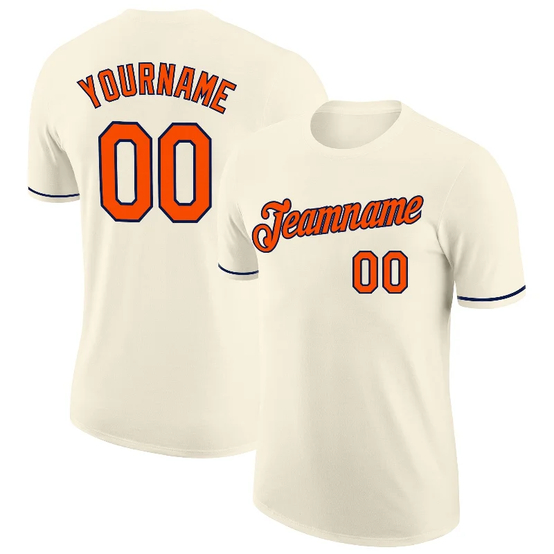 Everyday Wear For Men And Women Insane Discount Onslaught Custom Cream Orange-Navy Performance T-Shirt