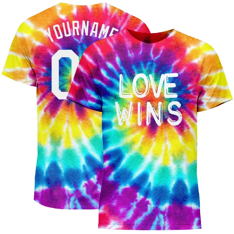 Bold And Trendy Gender-Neutral Outfits Valentine's Special Custom Rainbow For Pride Month Love Wins LGBT Performance T-Shirt