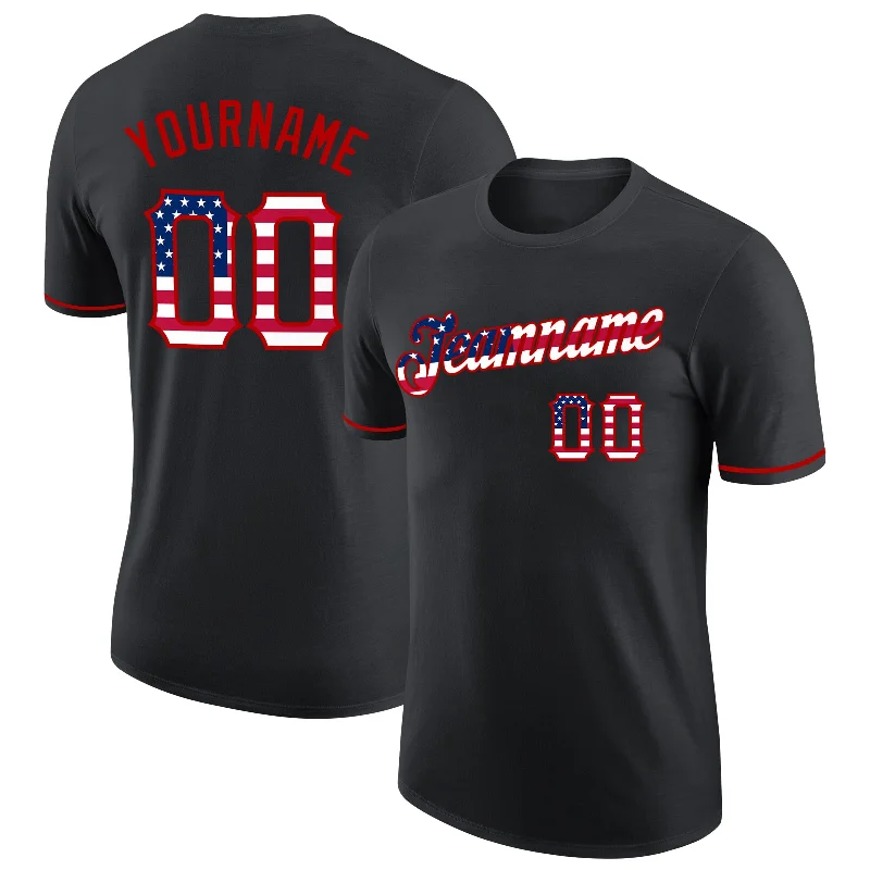 Comfortable Gender-Free Fashion Choices Buy More, Save More Custom Black USA Flag-Red Performance T-Shirt