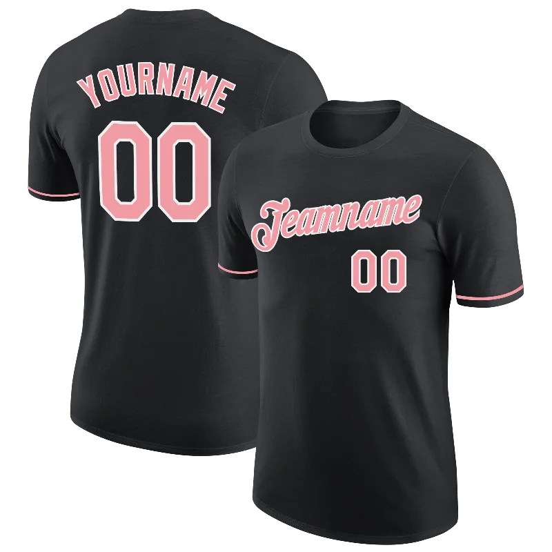 Versatile Unisex Layering Pieces Timeless Style Promotions Custom Black Medium Pink-White Performance T-Shirt