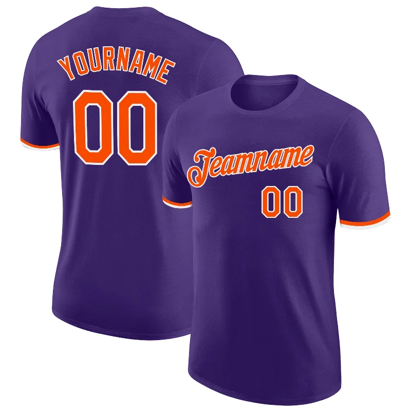 Versatile Gender-Free Wardrobe Essentials You'Ll Love Us Because Custom Purple Orange-White Performance T-Shirt