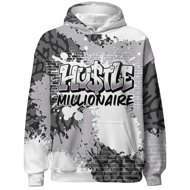 Unisex Casual Wear For All Seasons Limited Stock, Big Sale NastyJamz Cement Grey 3s Hoodie Match Hustle Millionaire All-Over Print