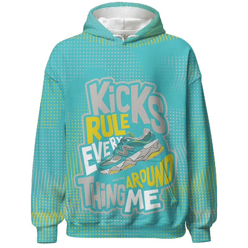 Modern Unisex Wardrobe Staples Modish Fashion Discounts NastyJamz NBL Cyan Burst 9060 Hoodie Match Kicks Rule All-Over Print