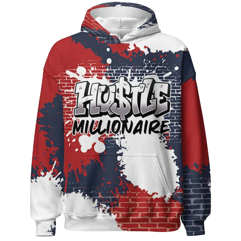 Oversized Unisex Fashion Pieces Discover Promotions NastyJamz White Navy 6s Hoodie Match Hustle Millionaire All-Over Print