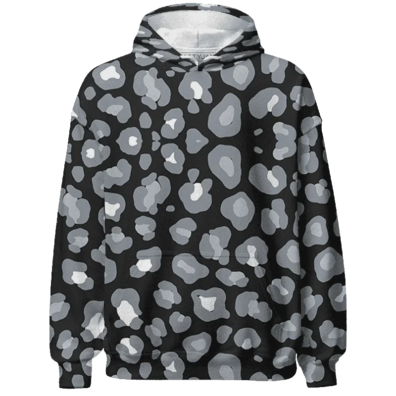 Sleek And Stylish Unisex Outerwear Luxury Fashion Discounts NastyJamz Wolf Grey 12s Hoodie Match Leopard Pattern All-Over Print